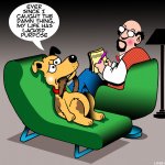 Dog chases tail cartoon