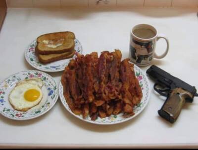 gun with breakfast